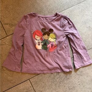 GAP Girls' Mauve Long-Sleeve Graphic Tee